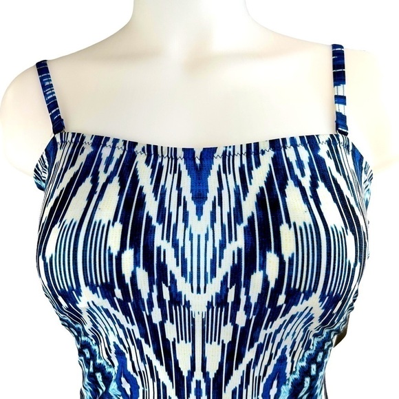 Profile by Gottex Bandeau One Piece Blue Multi Colored Swimsuit - Picture 10 of 16